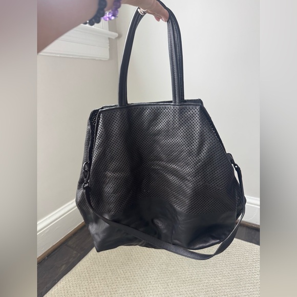 Osklen Black Perforated Leather Slouchy Tote Shoulder Bag - Picture 15 of 16